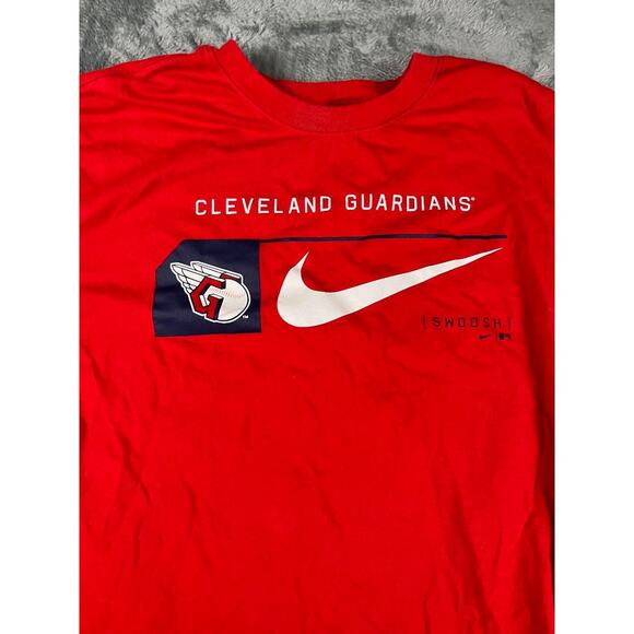 Nike Cleveland Guardians Red T-Shirt Men's XXL MLB Baseball Swoosh Logo Tee * - Picture 4 of 9